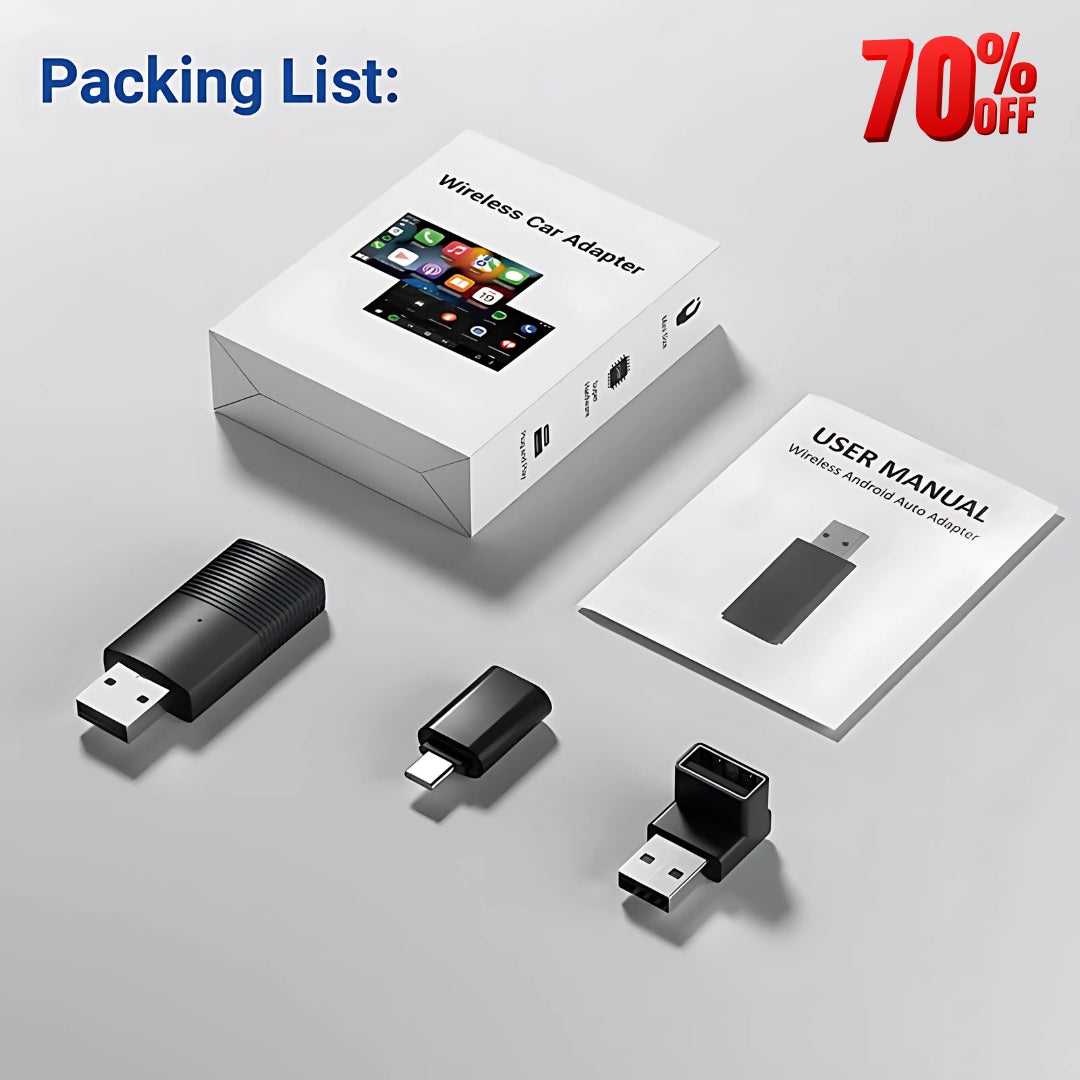 Black Friday Sale - 70% OFF ⚡ Mini Wireless CarPlay/Android Auto 2-in-1 Adapter