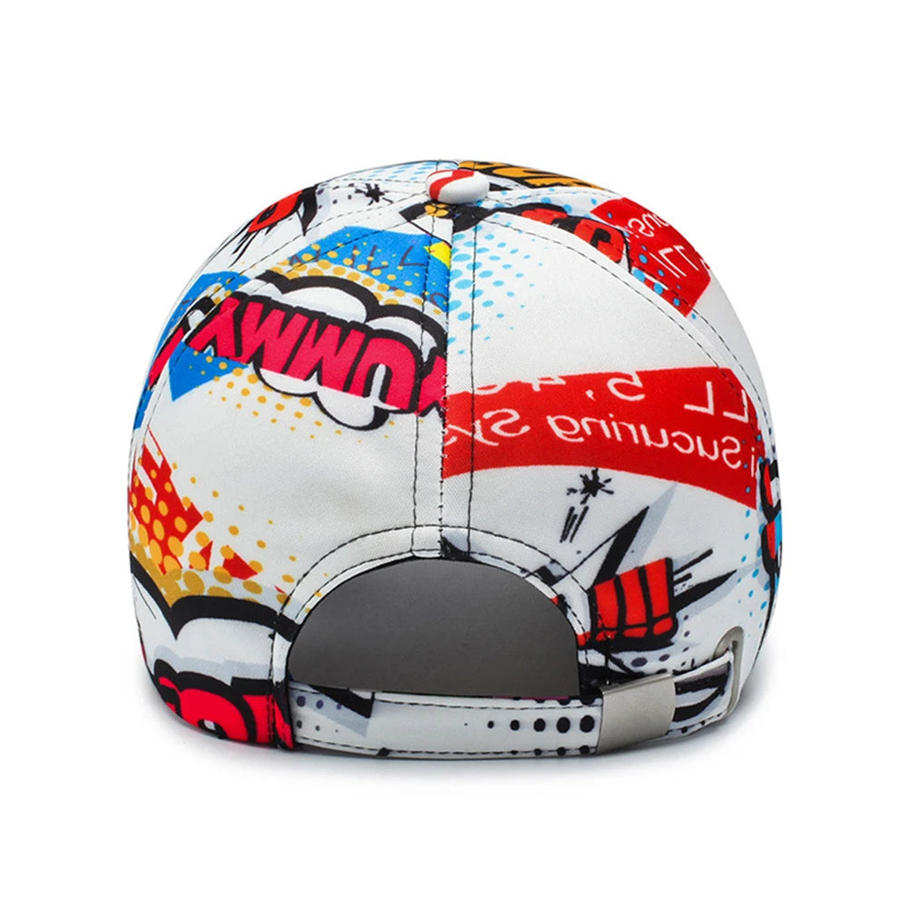 FS 2025 Summer Blue Graffiti Baseball Caps For Men Stylish Streetwear Hip Hop Cap Cotton Luxury Brand Women Hat Bone Masculino