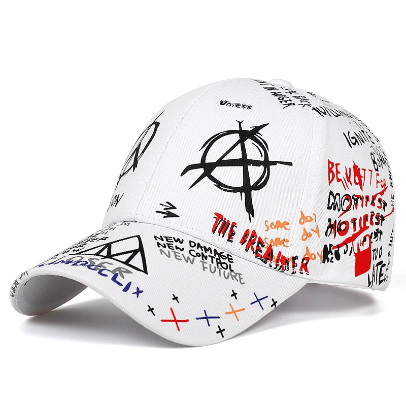 New graffiti printing baseball cap 100%cotton fashion casual hat men and women adjustable sun caps hip hop dad hats