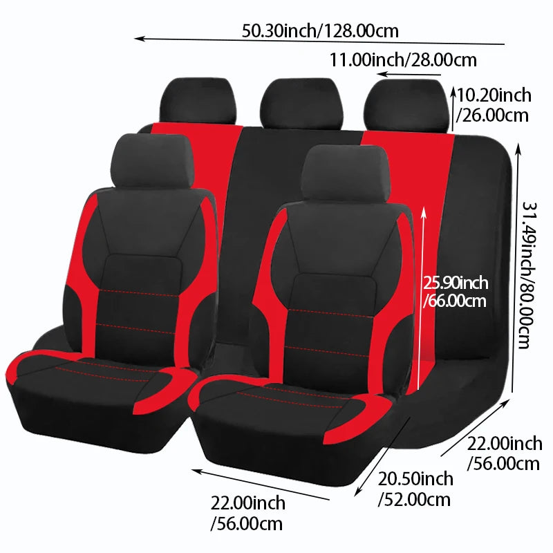 Universal Sporty Car Seat Covers – Polyester, All-Season Fit
