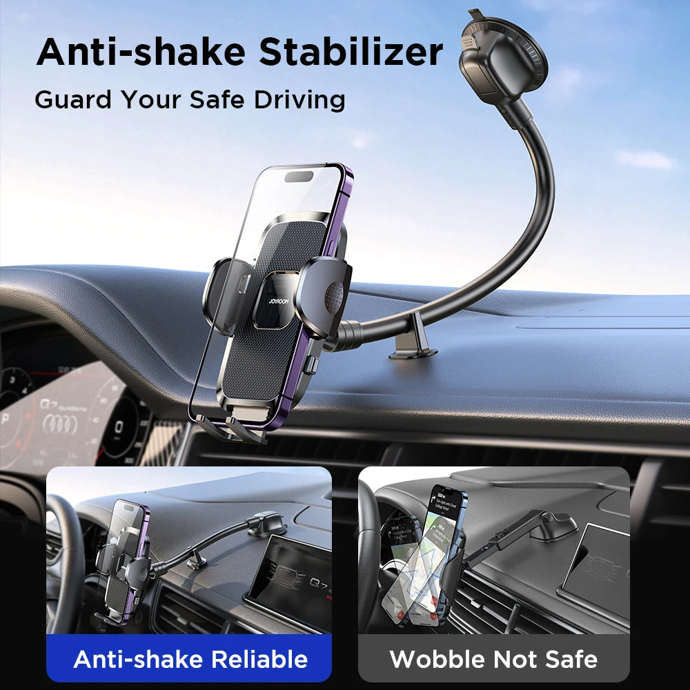 360° Dashboard Phone Holder – 9in Flexible Arm for Car, Windshield & Vent