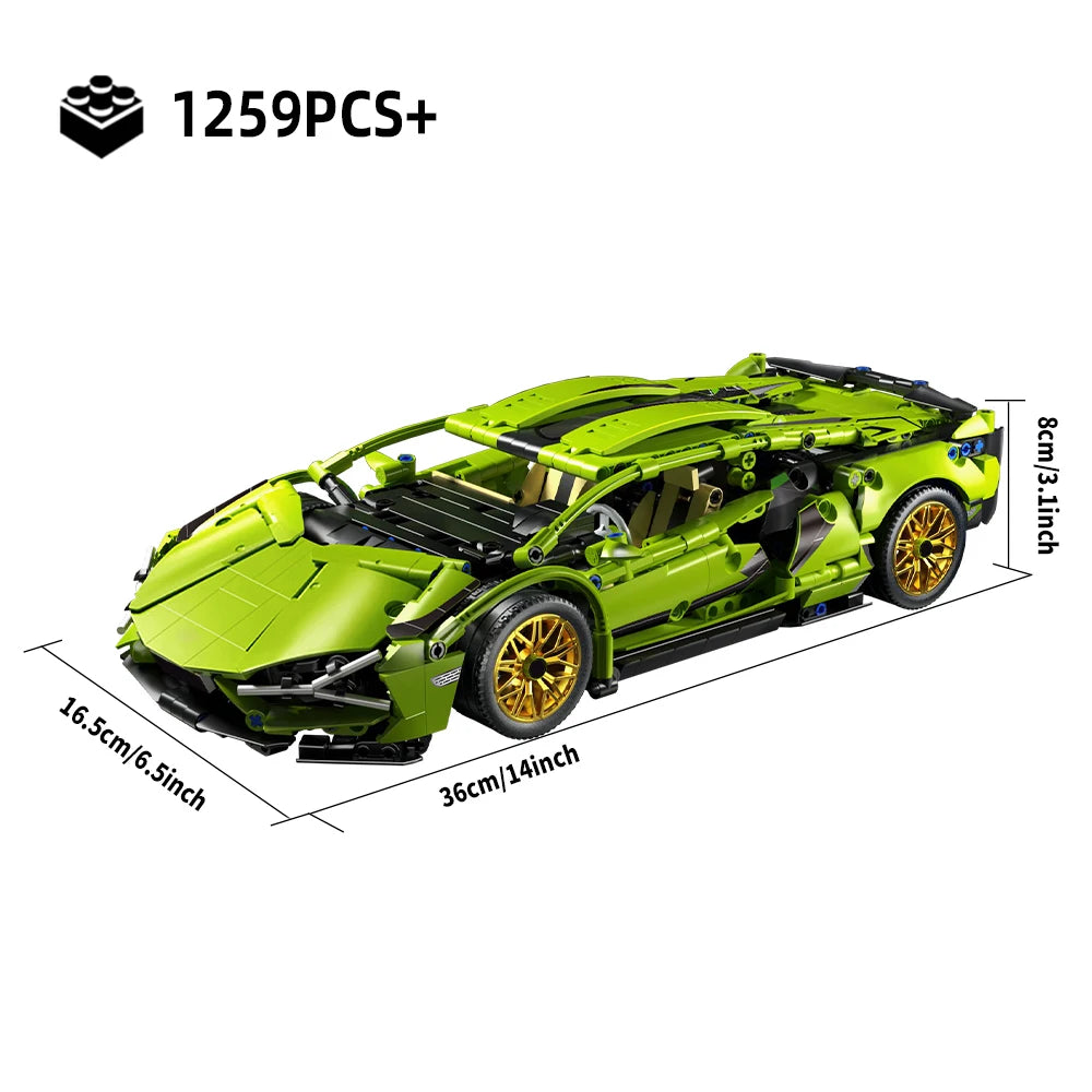 1280PCS Racing Supercar Model – Building Blocks Kit for Kids & Adults