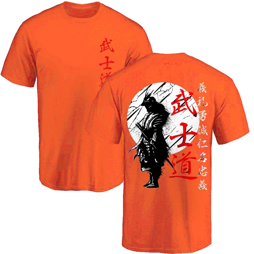 Japan Samurai Spirit T Shirts For Men Oversized 100% Cotton