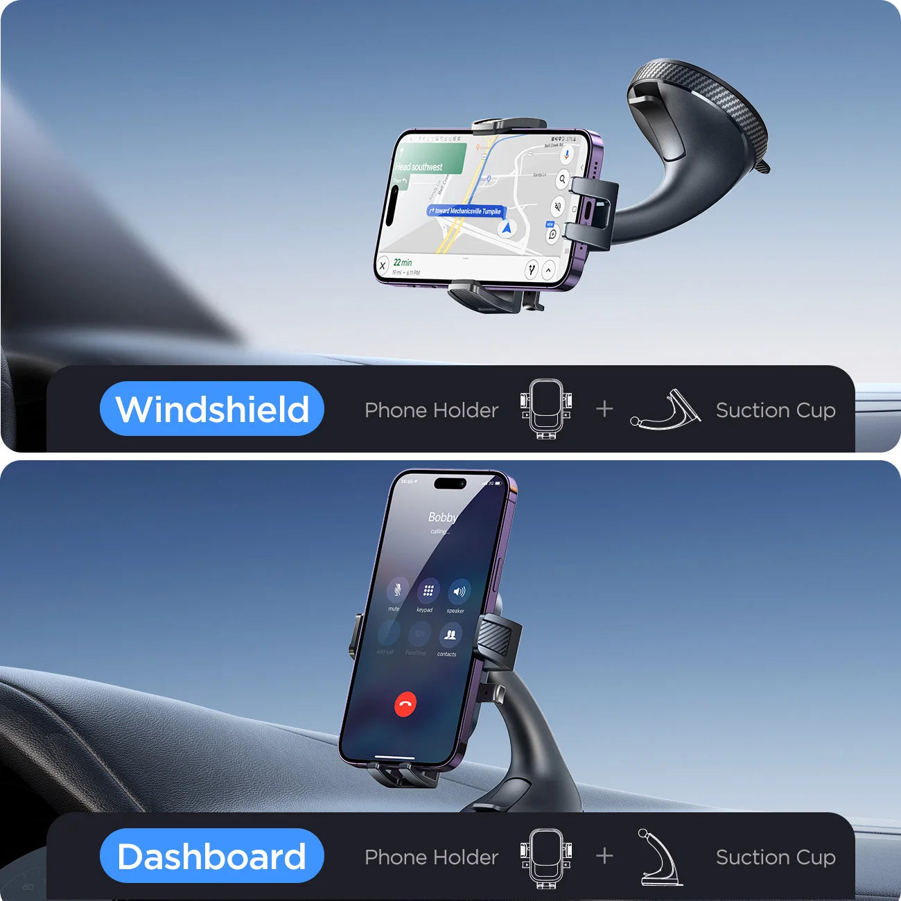 Joyroom Universal Car Phone Holder – Strong Suction & 360° Rotating Mount