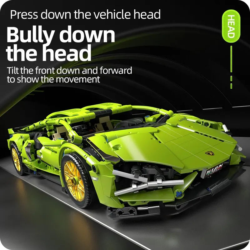 1280PCS Racing Supercar Model – Building Blocks Kit for Kids & Adults