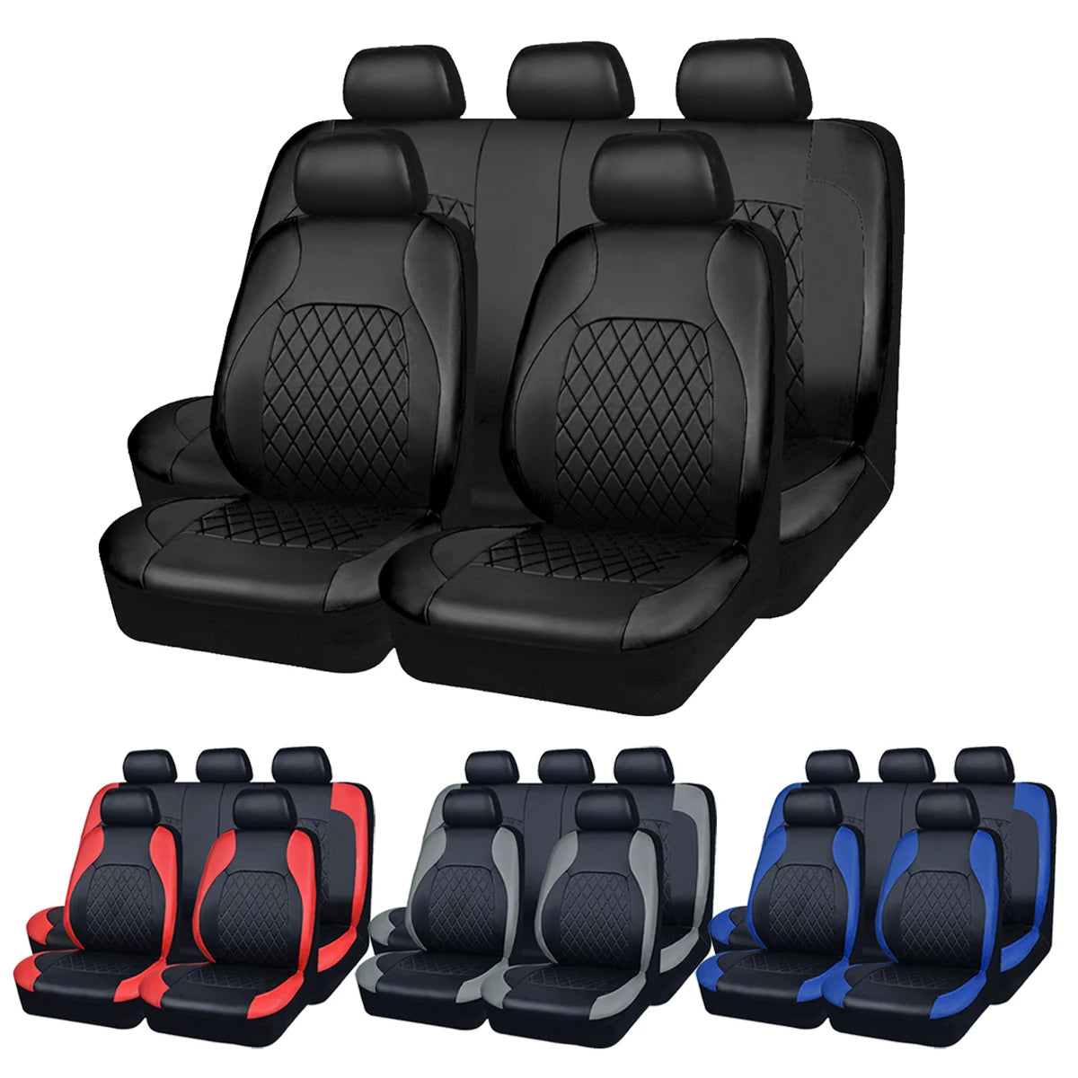 All-Season Quilted PU Leather Car Seat Cover – Full Protection