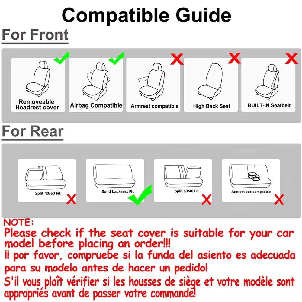 Universal Polyester Car Seat Covers – Airbag Compatible