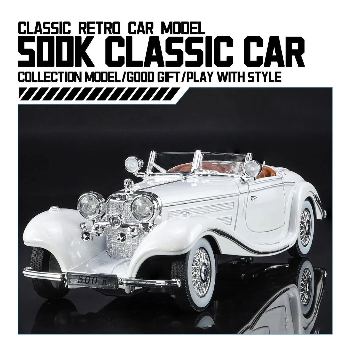 1:24 Alloy Vintage Car Model – Classic 500K & CLK-GTR Collection Piece
