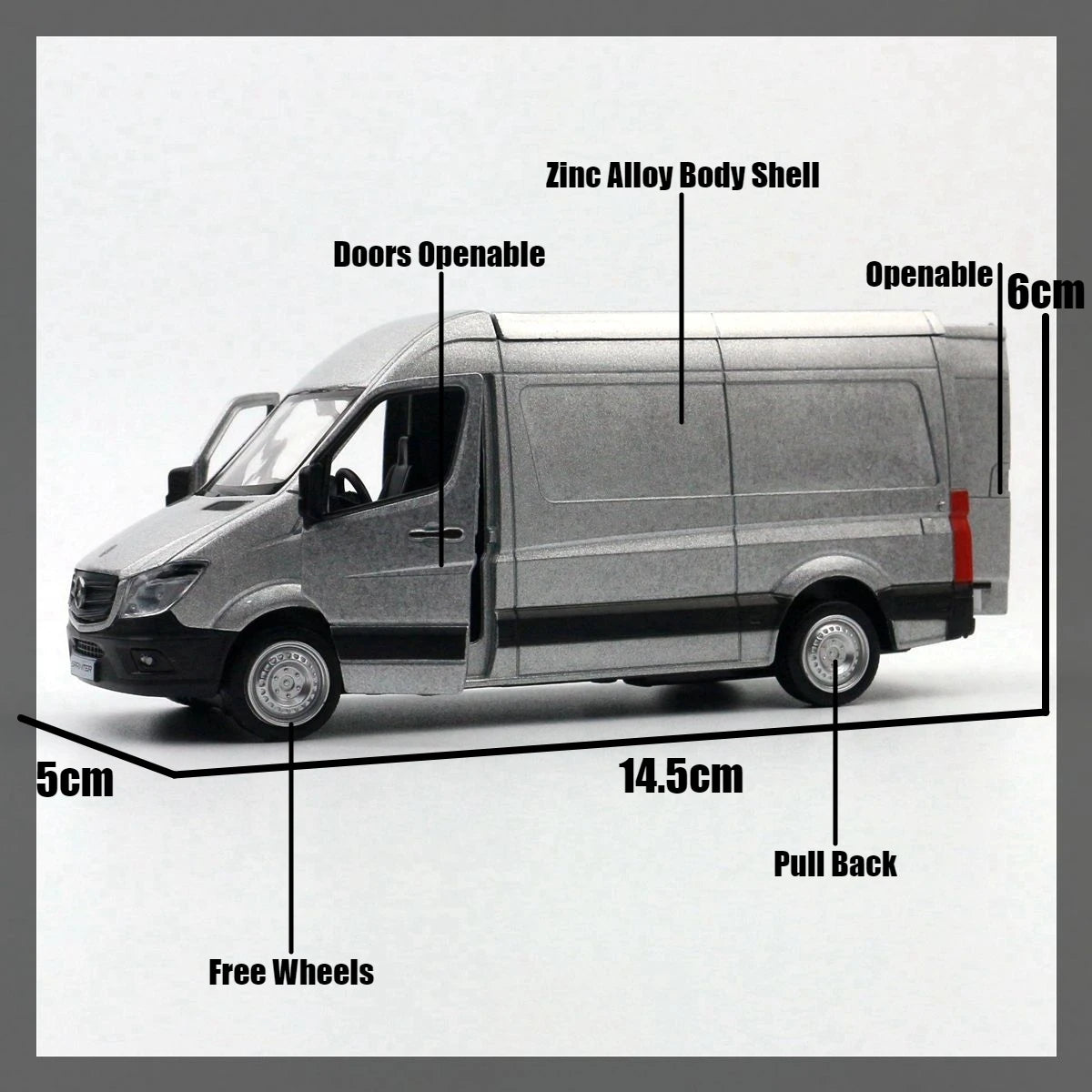 Mercedes-Benz Sprinter Toy Car Model 1/36 RMZ