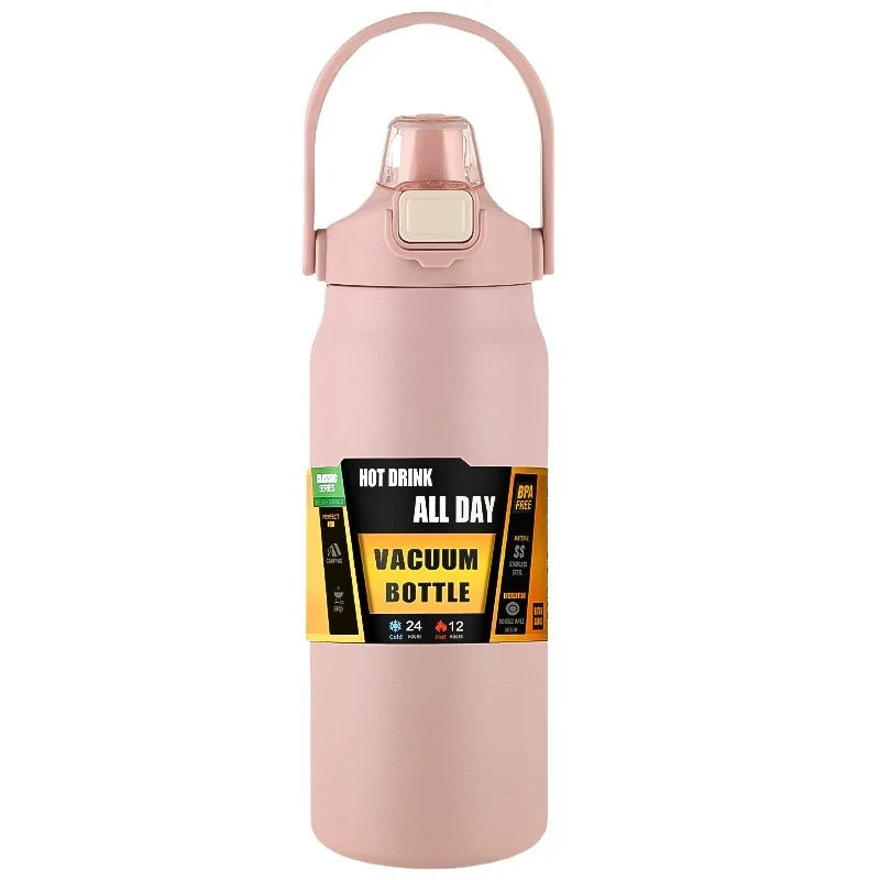 304 Stainless Steel Thermos with Straw – Portable Thermal Mug Tumbler for Hot & Cold Drinks