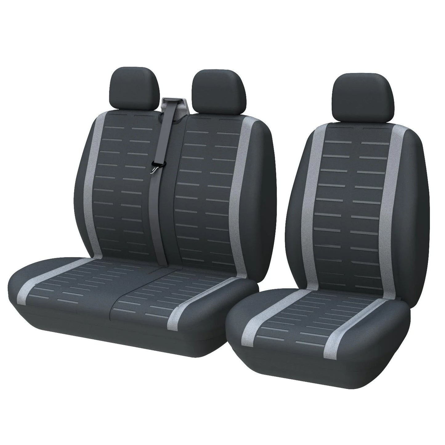 Universal 3D Stripe Seat Covers – 2+1 Set for Vans & Trucks