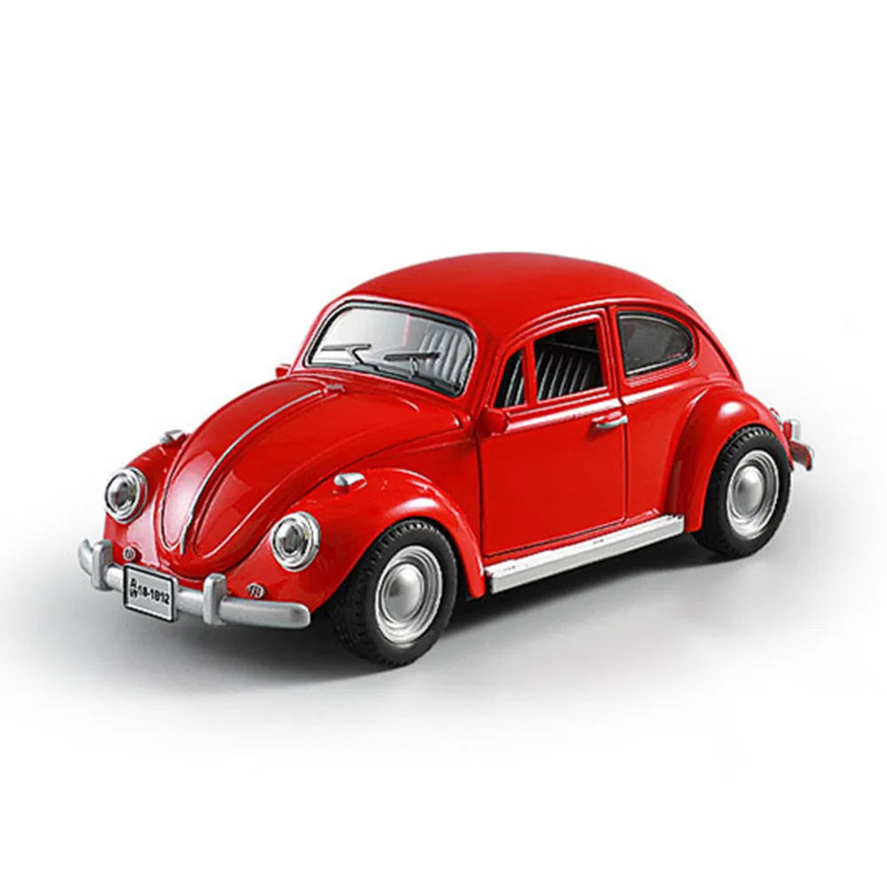 1:18 Scale 1955 Beetle Diecast Model Car – Sound, Light & Pull-Back Toy