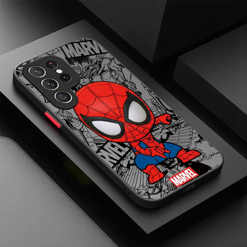 Anime Marvel Spider Man Case For Samsung Galaxy S24 S23 S22 Ultra S21 S20 FE S10 Plus A15 A25 A35 A55 5G Note 20 10 Soft Cover