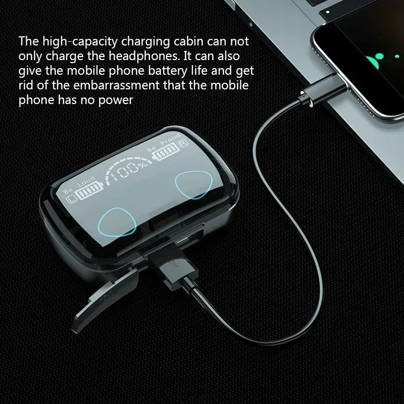 M10 Bluetooth Earphones – HiFi Stereo Wireless Earbuds with LED Display
