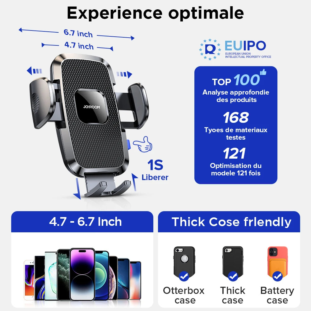 360° Dashboard Phone Holder – 9in Flexible Arm for Car, Windshield & Vent