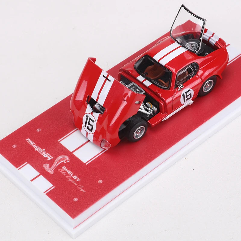 Fine Works 1:64 Shelby Cobra Alloy Model Car Can Open Engine Hood And Trunk Lid