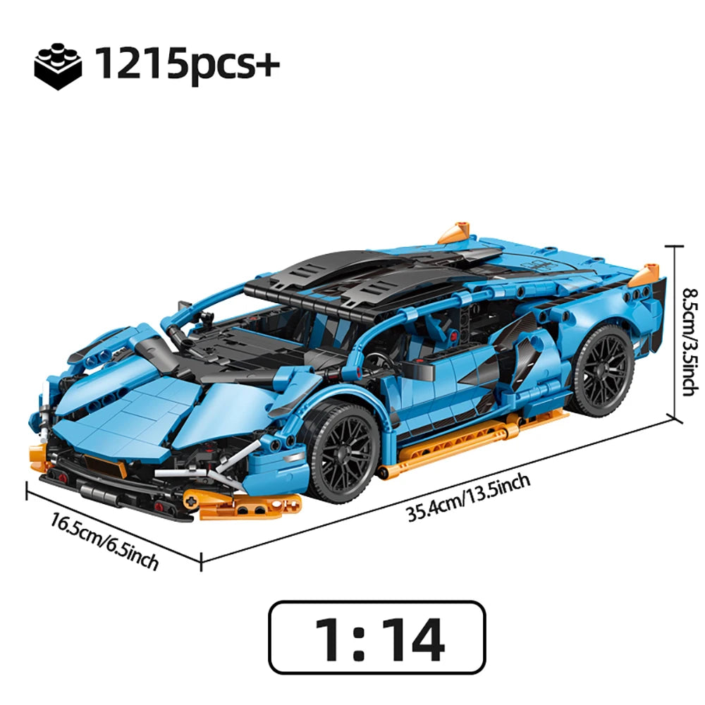 1280PCS Racing Supercar Model – Building Blocks Kit for Kids & Adults