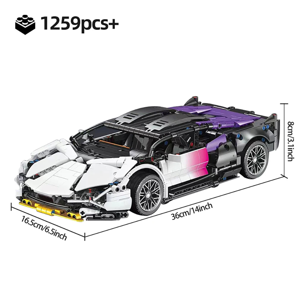 1280PCS Racing Supercar Model – Building Blocks Kit for Kids & Adults