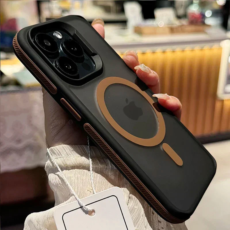 Fashion Bicolor Matte Frosted Magnetic Translucency Case For iPhone 16 15 14 13 12 11 Pro Max 16 Plus Magsafe Splice Color Cover