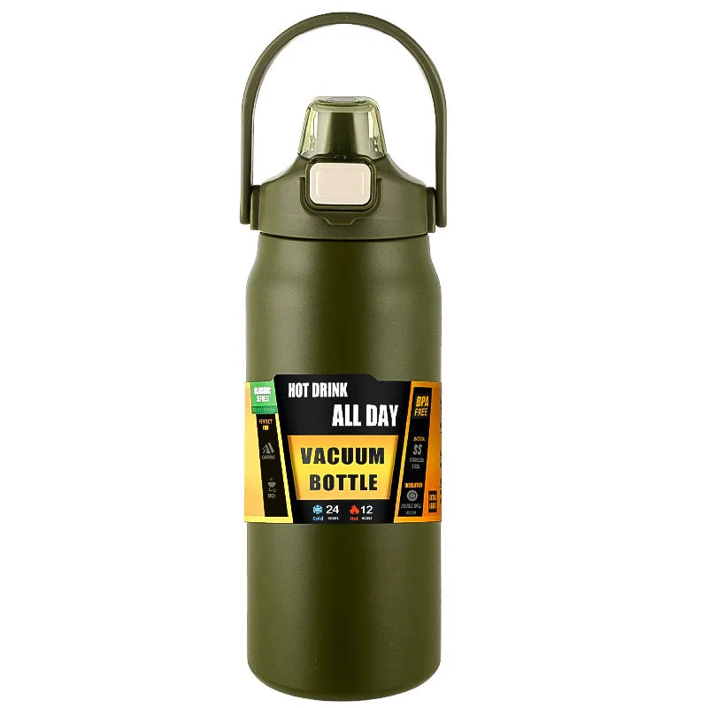 304 Stainless Steel Thermos with Straw – Portable Thermal Mug Tumbler for Hot & Cold Drinks