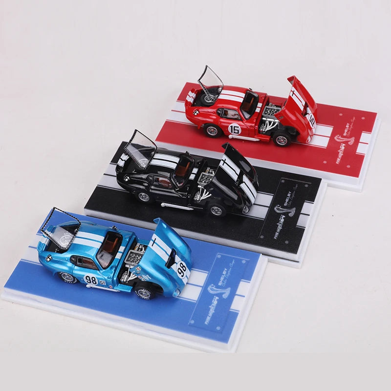 Fine Works 1:64 Shelby Cobra Alloy Model Car Can Open Engine Hood And Trunk Lid
