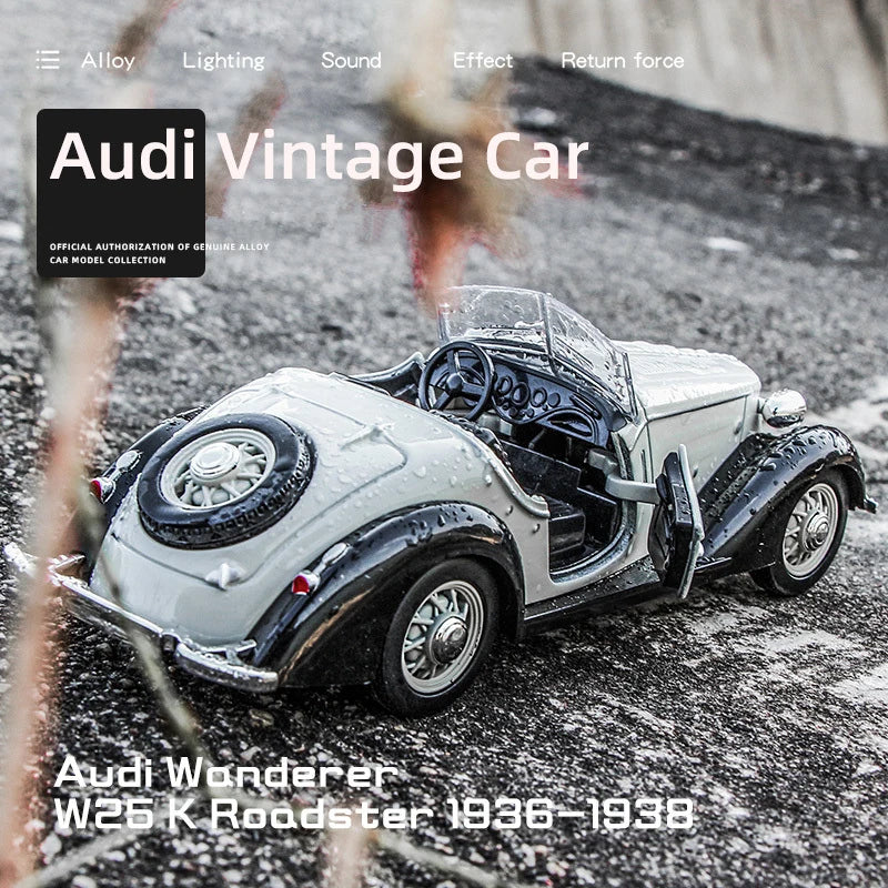 1:32 AUDI WANDERER W25K Classic Alloy Open Car Model Diecasts Metal Toy