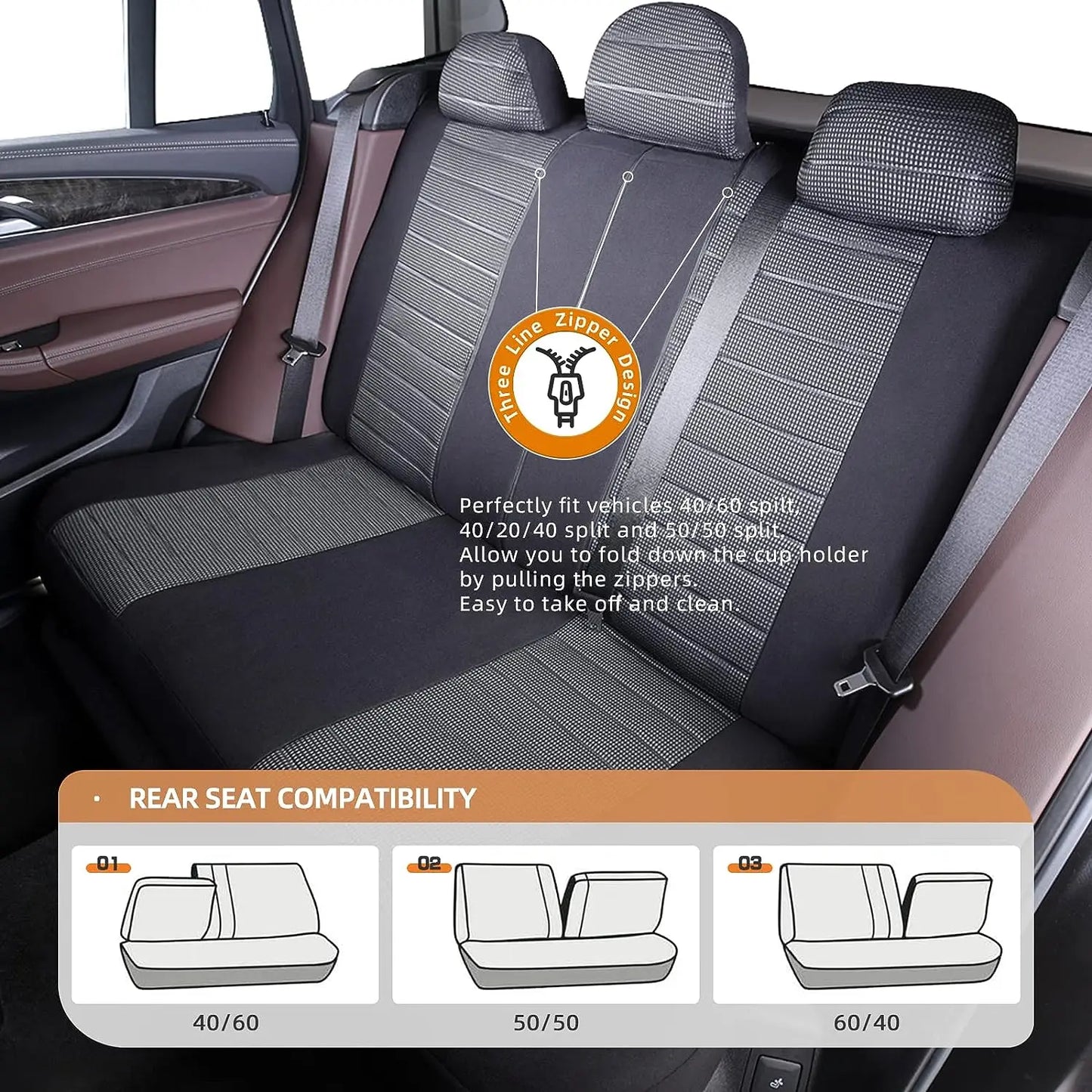Universal Full Set Car Seat Covers – Front & Rear Protection