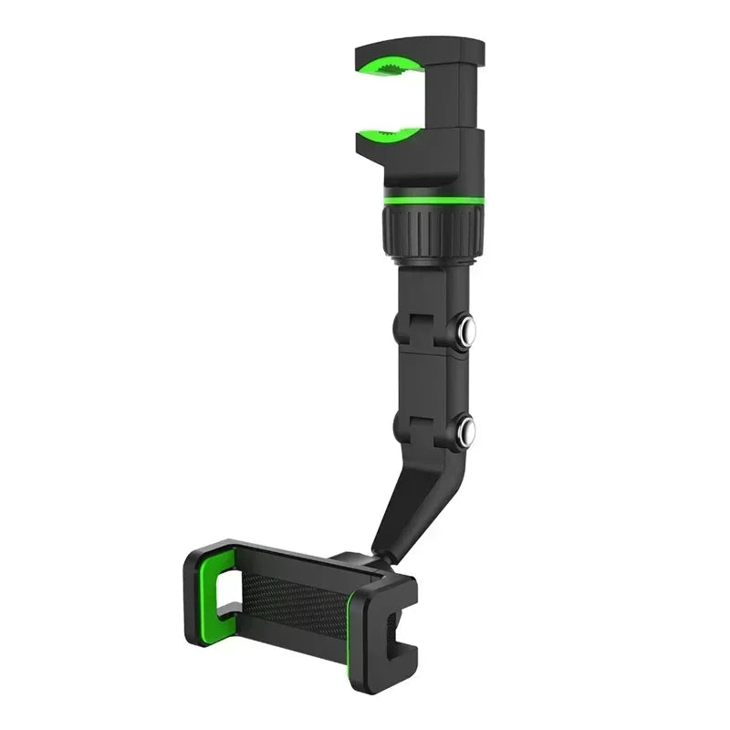 360° Rotating Rearview Mirror Phone Holder – GPS & Hands-Free Support