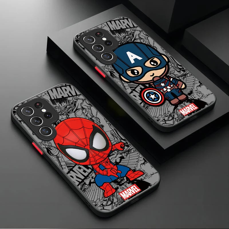 Anime Marvel Spider Man Case For Samsung Galaxy S24 S23 S22 Ultra S21 S20 FE S10 Plus A15 A25 A35 A55 5G Note 20 10 Soft Cover