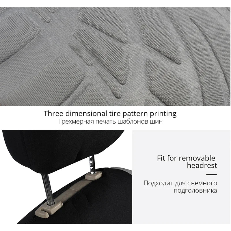 Fashionable Tire Track Car Seat Covers – Universal Fit