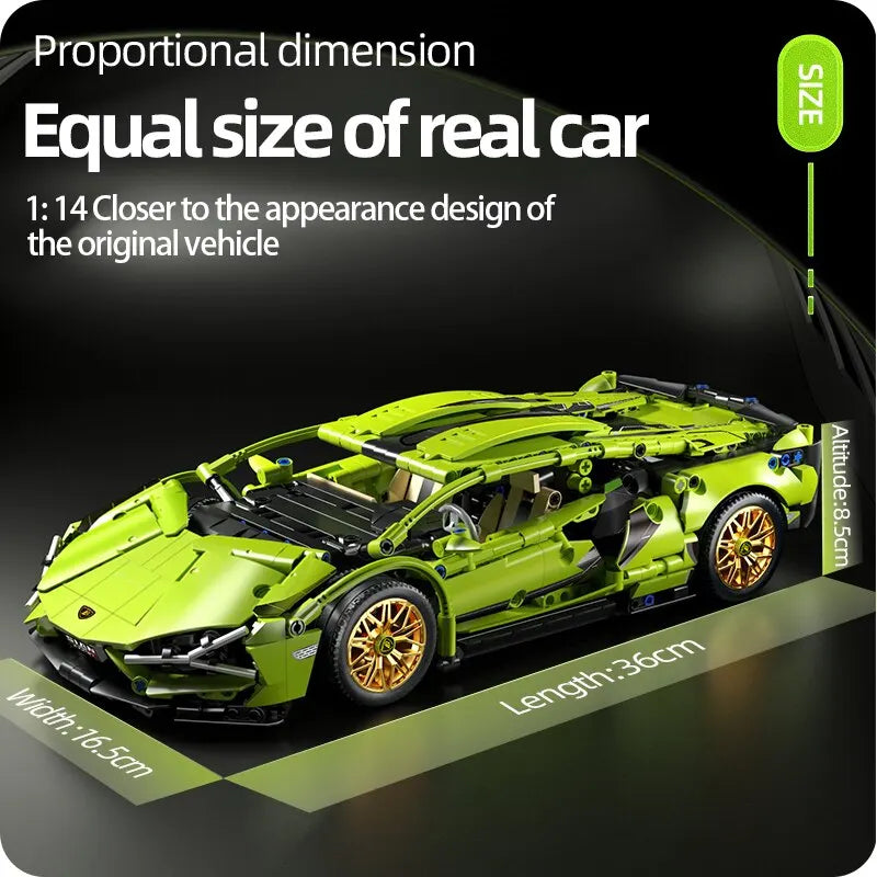 1280PCS Racing Supercar Model – Building Blocks Kit for Kids & Adults