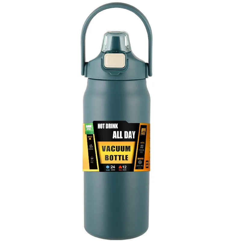 304 Stainless Steel Thermos with Straw – Portable Thermal Mug Tumbler for Hot & Cold Drinks