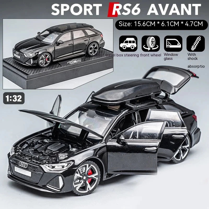 Black 1:32 RS6 Diecast Model Car – Realistic & Custom Gift for Kids