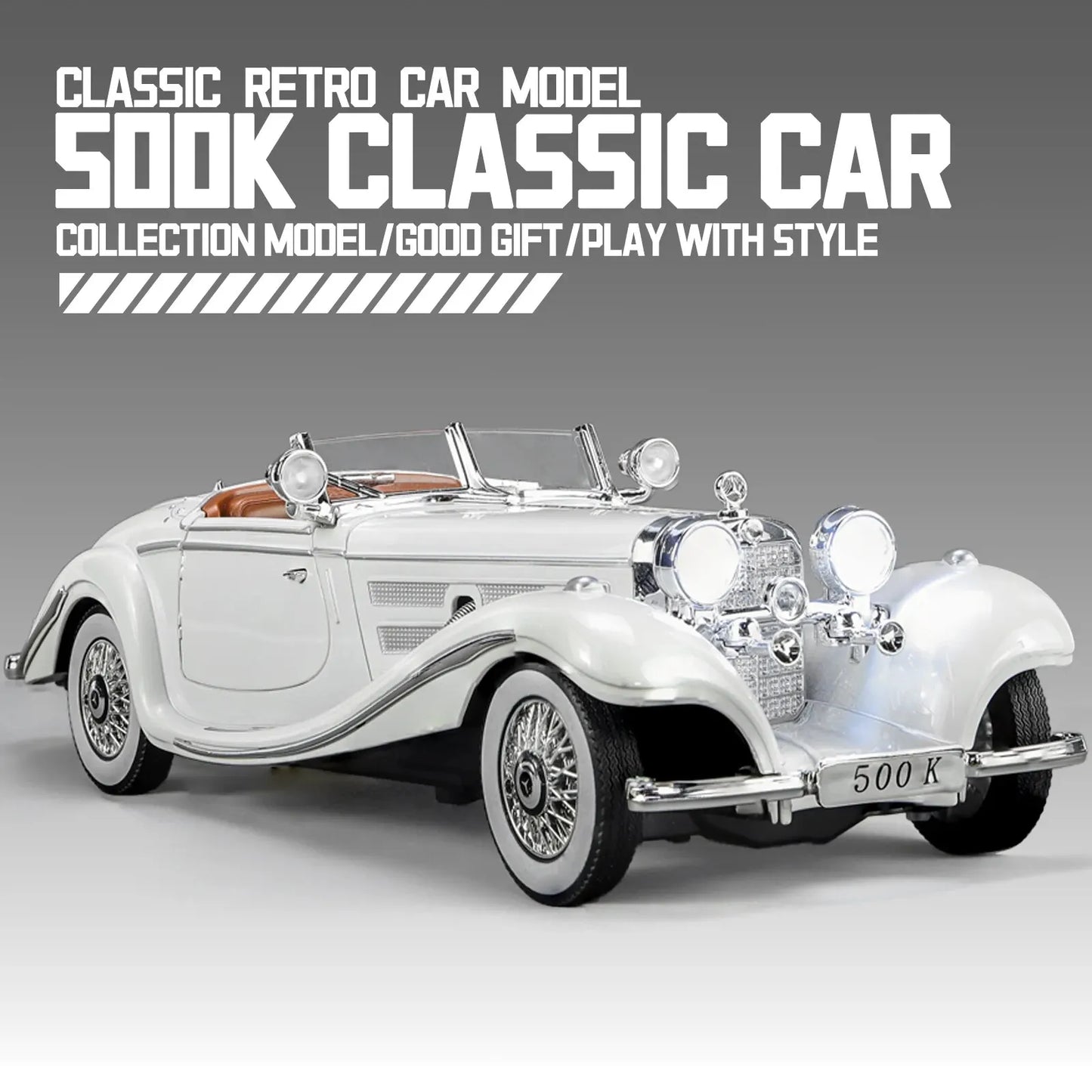 1:24 Alloy Vintage Car Model – Classic 500K & CLK-GTR Collection Piece
