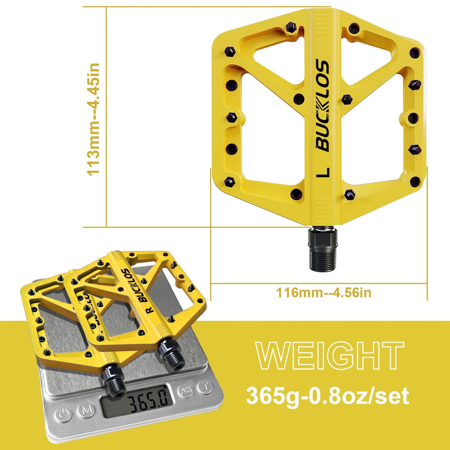 BUCKLOS Pedals DU Bearing Bicycle Pedal Platform Ultralight Nylon Road Mountain Bike Pedal Non-slip MTB Flat Pedals Bicycle Part