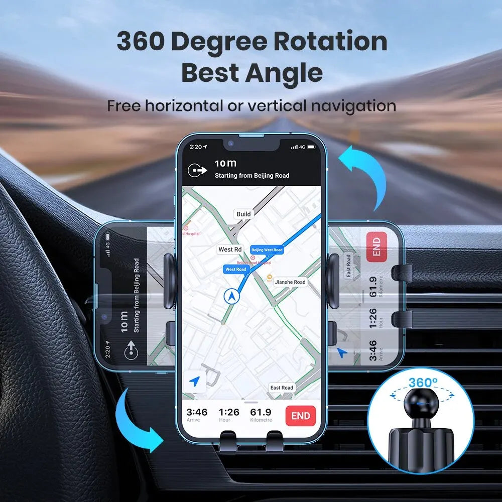 TOPK Car Phone Holder – Universal Air Vent Mount for iPhone & Android