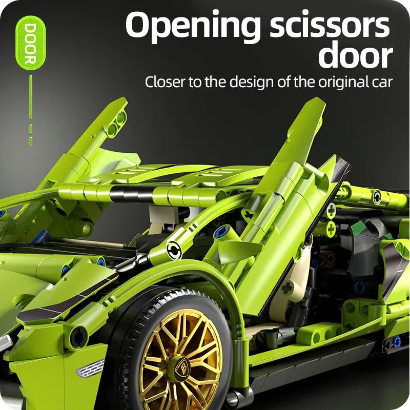 1280PCS Racing Supercar Model – Building Blocks Kit for Kids & Adults