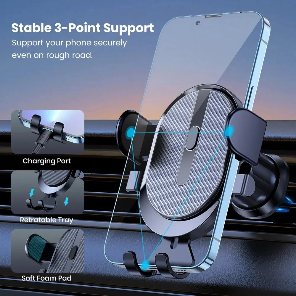 TOPK Car Phone Holder – Universal Air Vent Mount for iPhone & Android