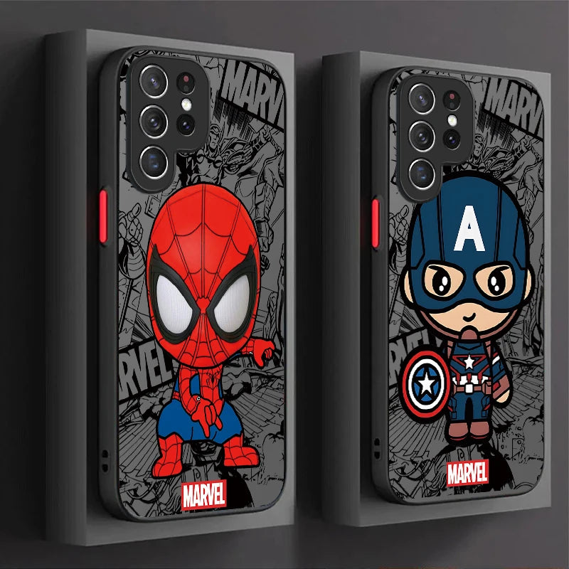 Anime Marvel Spider Man Case For Samsung Galaxy S24 S23 S22 Ultra S21 S20 FE S10 Plus A15 A25 A35 A55 5G Note 20 10 Soft Cover