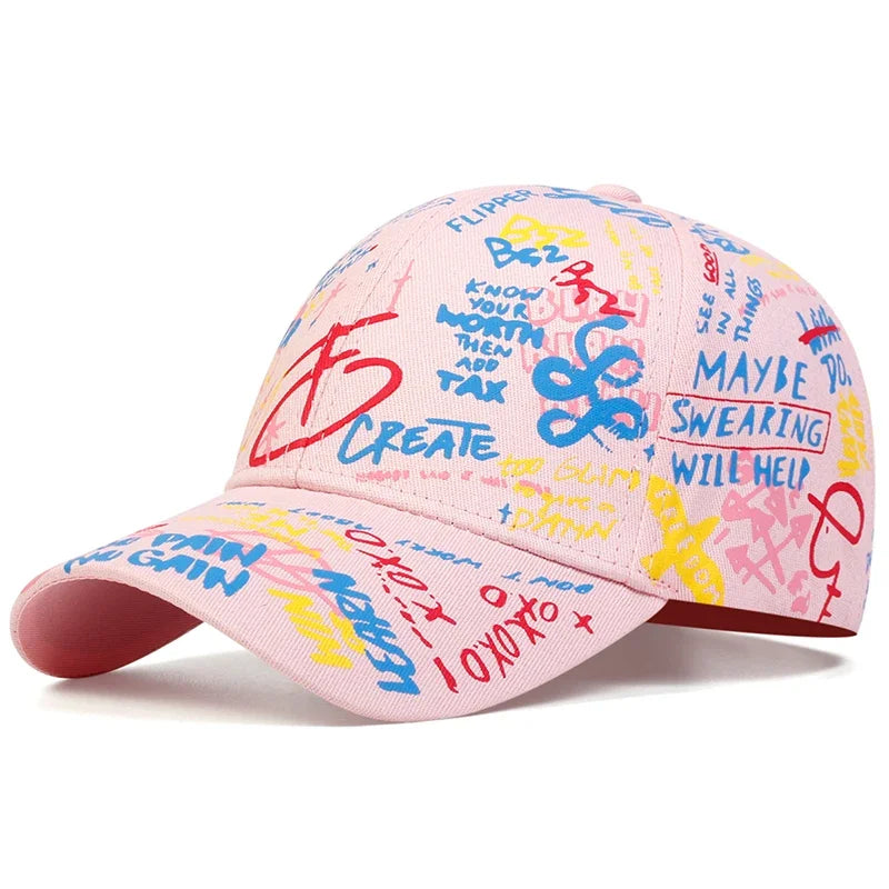 Unisex Colorful Printing Graffiti Baseball Caps Spring Autumn Outdoor Adjustable Casual Hats Dad Hat Sunscreen Hat