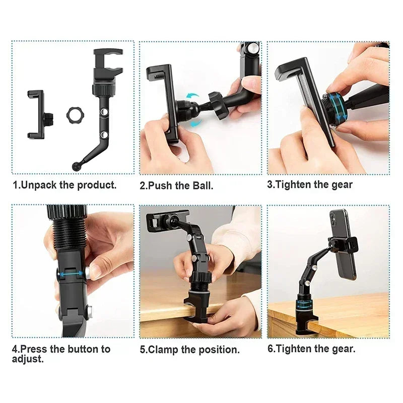 360° Rotating Rearview Mirror Phone Holder – GPS & Hands-Free Support