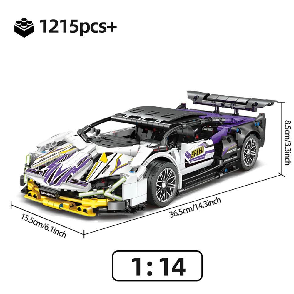1280PCS Racing Supercar Model – Building Blocks Kit for Kids & Adults