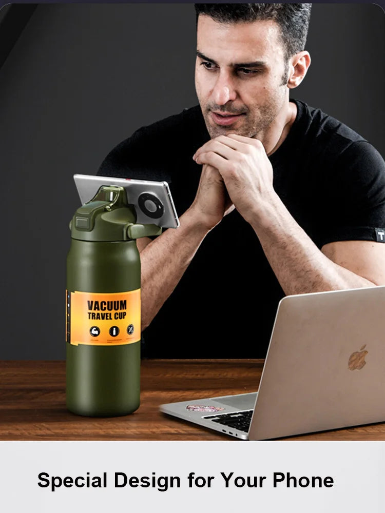 304 Stainless Steel Thermos with Straw – Portable Thermal Mug Tumbler for Hot & Cold Drinks