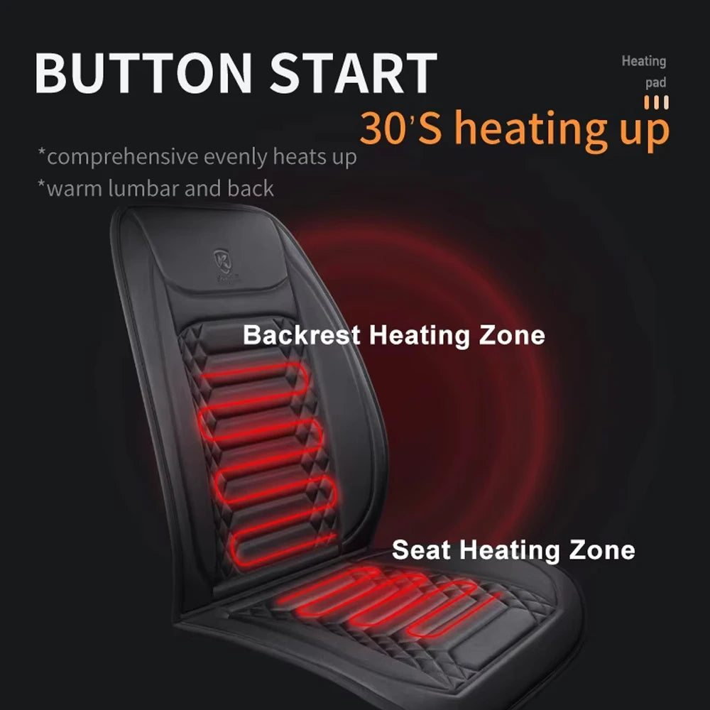 Winter Heated Car Seat Cover – 12V Warmer Cushion