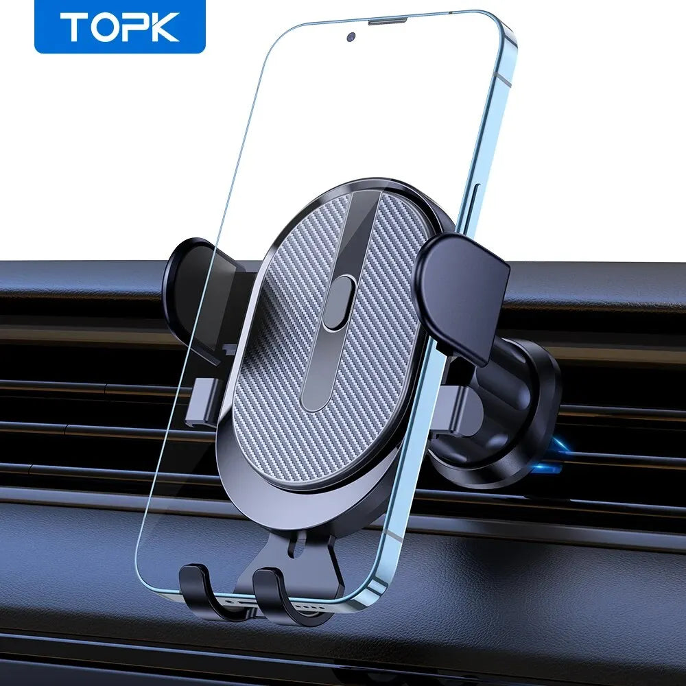 TOPK Car Phone Holder – Universal Air Vent Mount for iPhone & Android