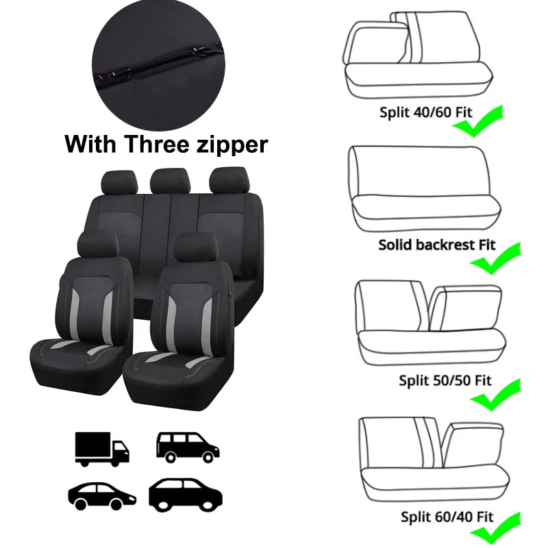 AUTO PLUS Universal Gray Mesh Car Seat Covers