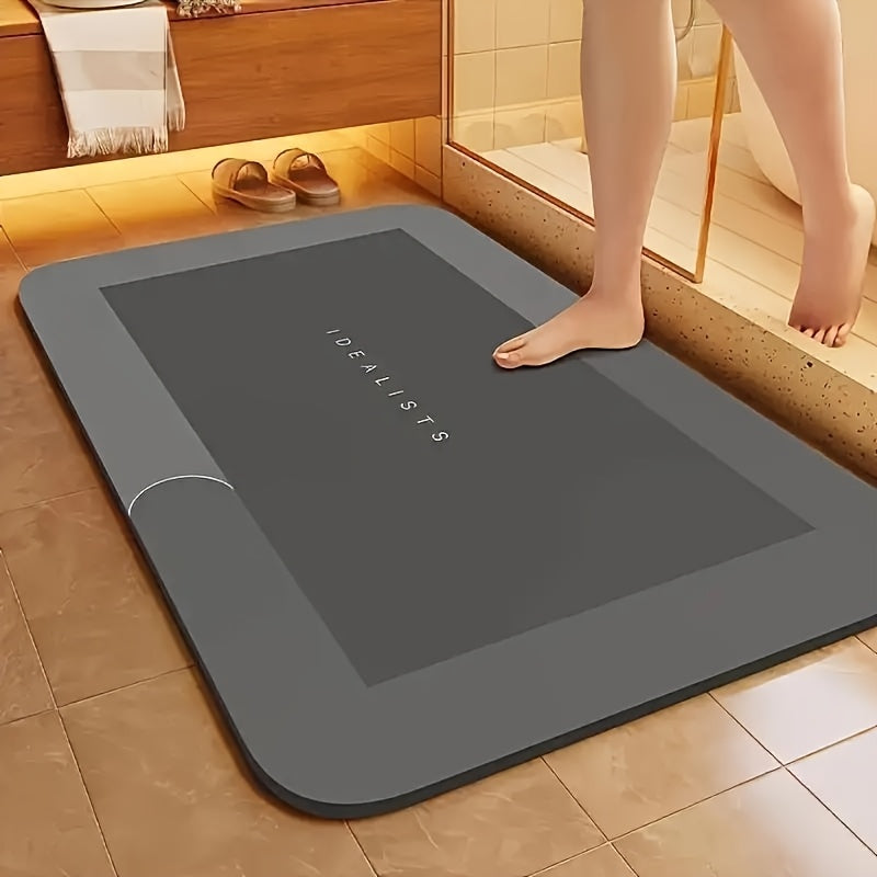 Large Super Absorbent Diatomite Bath Mat - Quick Dry, Non-slip And Water-absorbing Floor Mat, Soft And Comfortable Bathroom Mat, Suitable for Bathroom, Shower, Laundry Room, Bedroom, Living Room, Doorstep Mat, Kitchen Floor M