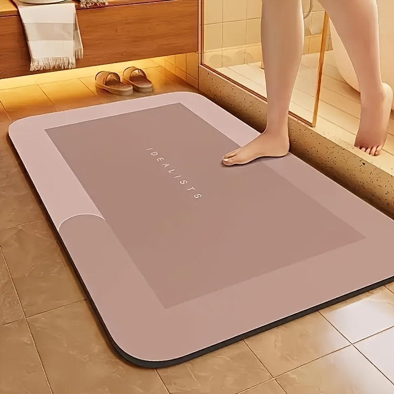 Large Super Absorbent Diatomite Bath Mat - Quick Dry, Non-slip And Water-absorbing Floor Mat, Soft And Comfortable Bathroom Mat, Suitable for Bathroom, Shower, Laundry Room, Bedroom, Living Room, Doorstep Mat, Kitchen Floor M