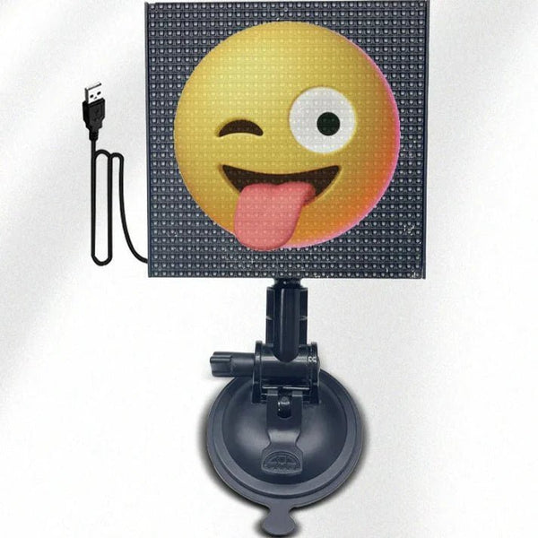 USB-Powered Emoji LED Display Panel – Suction Mount, App Controlled