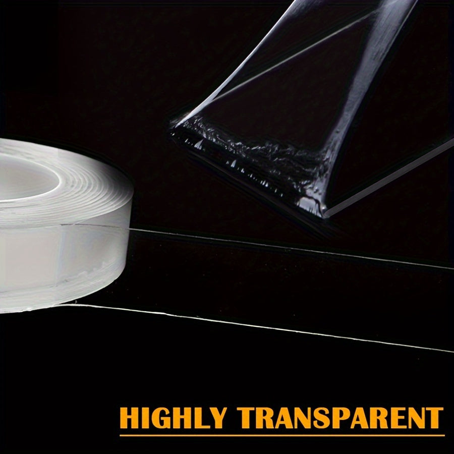 6 Rolls Nano Double-Sided Tape, Hook And Loop Tape, Transparent Mounting Tape. Reusable, Washable, Traceless, Multipurpose Adhesive. Ideal for Indoor/outdoor Use. Essential Home Item, Versatile Gift.